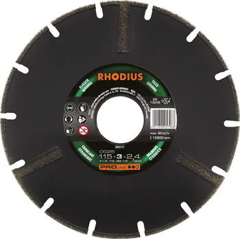 Řezný kotouč RHODIUS Diamantový řezný kotouč DG25 115 x 3,0 x 2,4 x 22,23 PROline
