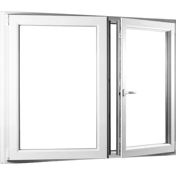 Okno SKLADOVÁ-OKNA.cz Dvoukřídlé plastové okno se štulpem REHAU Smartline+ - 1450 x 1300 mm Bílá