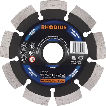 Řezný kotouč RHODIUS Diamantový řezný kotouč LD50 115 x 10,0 x 2,2 x 22,23 ALPHAline