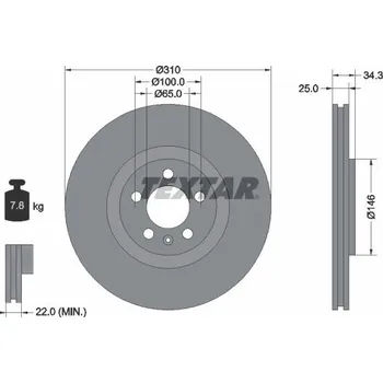 Brzdový kotouč Brzdový kotouč TEXTAR 92275903