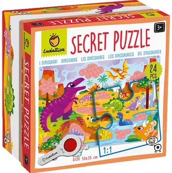 Puzzle Ludattica - Secret Puzzle s lupou, Dinosauři