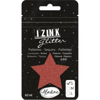 Speciální výtvarná barva Aladine Třpytky Aladine Izink Glitter, 60 ml, vel. S - rouge 2, tm. červené