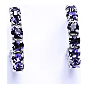 Náušnice Stříbrné náušnice Swarovski Tanzanite - NŠ1340 (Stříbrné náušnice Swarovski na šroubek)