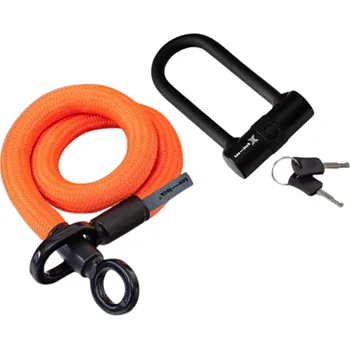 Zámek na kolo Zámek na kolo Tex-lock + X-lock, oranžová velikost 80 cm