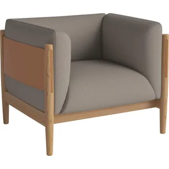 Křeslo Bolia Křeslo Dive Oiled Oak, Beize dark beige/cognac leather