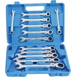 SATRA S-12FGW72 Očkoploché klíče s ráčnou a kloubem, 8 - 22 mm, sada 12 ks