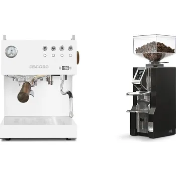 Kávovar Ascaso Steel DUO PID, White&Wood + Eureka Mignon Libra, CR black