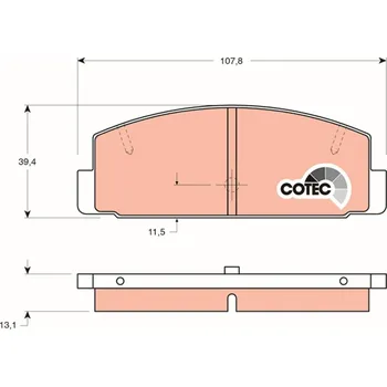 Brzdová destička Sada brzdových destiček, kotoučová brzda TRW GDB3088