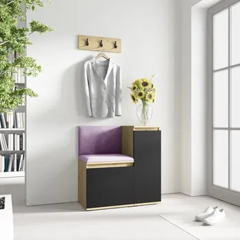 Předsíňová stěna Předsíňová stěna Emi 30 - dub/černá Barva panelů: Fialová - Trinity 11