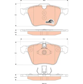 Brzdová destička Sada brzdových destiček, kotoučová brzda TRW GDB1835