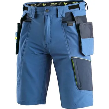 pracovní kraťasy KRAŤASY KRAŤASY CXS NAOS PÁNSKÉ, MODRO-MODRÉ, HV ŽLUTÉ DOPLŇKY Barva: Modrá, Velikost: 54