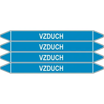 samolepka Značení potrubí, vzduch,4 ks, 250 × 26 mm