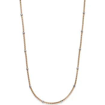 Řetízek Proplétaný náhrdelník s korálky Gianluca Délka: 42 cm, Barva kovu: Růžové zlato