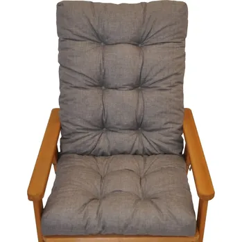 Axin Trading s.r.o. Polstr na zahradní křeslo s mašlí - látka šedý melír