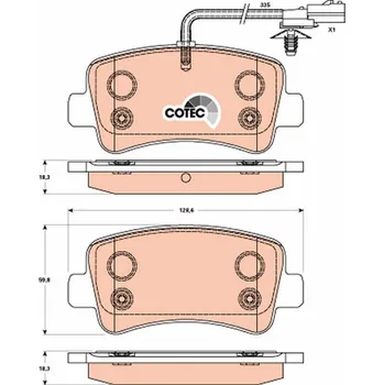 Brzdová destička Sada brzdových destiček, kotoučová brzda TRW GDB1903