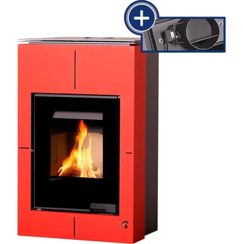 Krbová kamna HS Flamingo Krbová kamna AQUAFLAM VARIO ® SAPORO 11/5kW červená, elektronická regulace