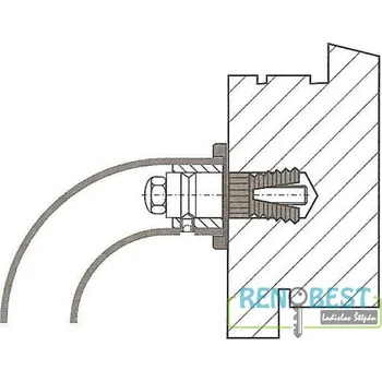 Stavební výplň AC-T Spojovací sada pro madlo dveřní do dřeva jednostranná - Doprodej - zboží na dotaz !!! Provedení: do dřeva