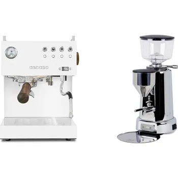 Kávovar Ascaso Steel DUO PID, White&Wood + ECM V-Titan 64