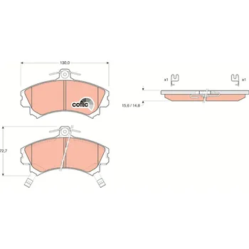 Brzdová destička Sada brzdových destiček, kotoučová brzda TRW GDB1198
