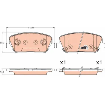 Brzdová destička Sada brzdových destiček, kotoučová brzda TRW GDB3582