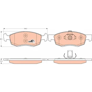 Brzdová destička Sada brzdových destiček, kotoučová brzda TRW GDB1749