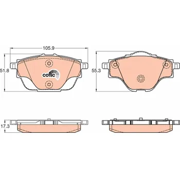 Brzdová destička Sada brzdových destiček, kotoučová brzda TRW GDB2034