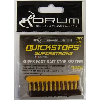 Pouzdro na rybářské vybavení Korum Quickstops Brown-Yellow – nekonečné zarážky 24 ks
