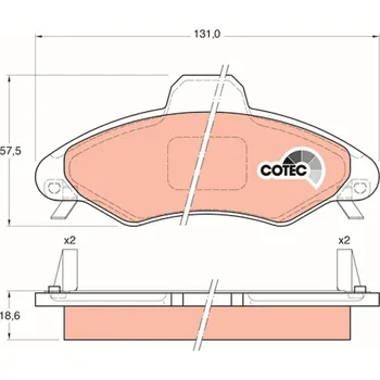 Brzdová destička Sada brzdových destiček, kotoučová brzda TRW GDB1349