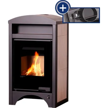 Krbová kamna HS Flamingo Krbová kamna AQUAFLAM VARIO ® BARMA 11/7kW dlažba Bělený Dub, elektronická regulace