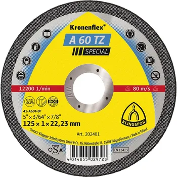 Řezný kotouč KLINGSPOR Kotouč řezný na nerez A 60TZ Special | 115x1,0x22,2 mm