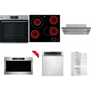Set domácích spotřebičů WHIRLPOOL OMSK58HU1SX + WHIRLPOOL AKT 8190/BA + WHIRLPOOL AKR 5390/1 IX + WHIRLPOOL AMW 423/IX + WHIRLPOOL WBC 3C34 PF X + WHIRLPOOL WHC18 T311