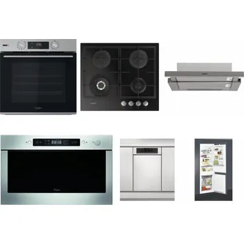 Set domácích spotřebičů WHIRLPOOL OMSK58HU1SX + WHIRLPOOL GOFL 629/NB + WHIRLPOOL AKR 5390/1 IX + WHIRLPOOL AMW 439 IX + WHIRLPOOL WSBO 3O34 PF X + WHIRLPOOL ART 65031