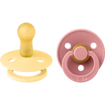 dudlíky BIBS Colour dudlík z přírodního kaučuku 2ks - Pale Butter + Dusty Pink Velikost: 2 120426