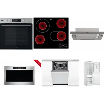 Set domácích spotřebičů WHIRLPOOL OMSK58HU1SX + WHIRLPOOL AKT 8190/BA + WHIRLPOOL AKR 5390/1 IX + WHIRLPOOL AMW 423/IX + WHIRLPOOL WSIO 3O34 PFE X + WHIRLPOOL WHC18 T311