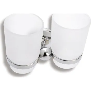 Držák na kartáček NOVASERVIS Metalia 1 6157,0 Dvojitý držák kartáčků a pasty sklo chrom (6157,0)