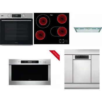 Set domácích spotřebičů WHIRLPOOL OMSK58HU1SX + WHIRLPOOL AKT 8190/BA + WHIRLPOOL AKR 650/1 IX + WHIRLPOOL AMW 423/IX + WHIRLPOOL WSBO 3O34 PF X