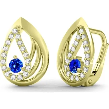 Náušnice Couple, Elegantní náušnice Sigalit, žluté zlato a&nbsp;barevné zirkony, 585-66-3-0411.0Z00.0.00.102.08