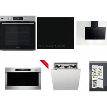 Set domácích spotřebičů WHIRLPOOL OMSK58HU1SX + WHIRLPOOL WL S7260 NE + WHIRLPOOL AKR 62F LT K + WHIRLPOOL AMW 423/IX + WHIRLPOOL WIC 3C33 PFE + WHIRLPOOL ART 66112