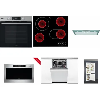 Set domácích spotřebičů WHIRLPOOL OMSK58HU1SX + WHIRLPOOL AKT 8190/BA + WHIRLPOOL AKR 650/1 IX + WHIRLPOOL AMW 423/IX + WHIRLPOOL WSIO 3O34 PFE X + WHIRLPOOL ART 66112