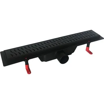 sprchový žlab HOPA STANDARDline BLACK HARMONY 500 - černý lineární plastový žlab 500 mm