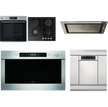Set domácích spotřebičů WHIRLPOOL OMSK58HU1SX + WHIRLPOOL GOFL 629/NB + WHIRLPOOL WCT3 64 FLB X + WHIRLPOOL AMW 439 IX + WHIRLPOOL WSBO 3O34 PF X