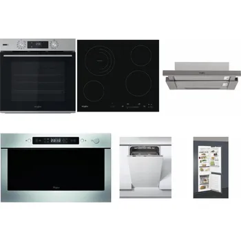 Set domácích spotřebičů WHIRLPOOL OMSK58HU1SX + WHIRLPOOL AKT 8900 BA + WHIRLPOOL AKR 5390/1 IX + WHIRLPOOL AMW 439 IX + WHIRLPOOL WSIC 3M27 C + WHIRLPOOL ART 66112