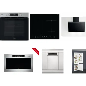 Set domácích spotřebičů WHIRLPOOL OMSK58HU1SX + WHIRLPOOL WL B8160 NE + WHIRLPOOL AKR 62F LT K + WHIRLPOOL AMW 423/IX + WHIRLPOOL WSBO 3O34 PF X + WHIRLPOOL ART 66112