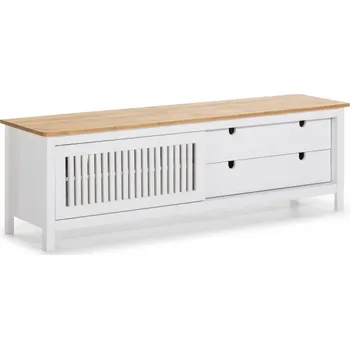 Televizní stolek TV stolek ze dřeva Marckeric Bruno bílá