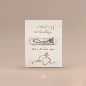 Dřevěné dárkové přání na peníze DORT 15 x 11 cm