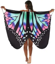 Plážové šaty motýlí křídla modré L/XL