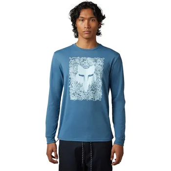 Cyklistické oblečení FOX Cyklistické triko s dlouhým rukávem - AUXLRY - modrá
