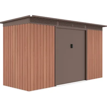 Zahradní domek Kovový domek Greenhouse 340x142 - hnědý (Zahradní kovový domek )