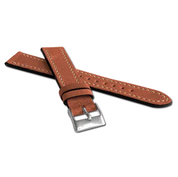 Řemínek na hodinky LAVVU Hnědý řemínek RETRO z luxusní kuže Top Grain - 24 LSWUH24