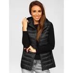 Černá dámská prošívaná vesta s kapucí Bolf 23039 - S